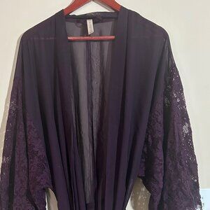 Cacique Women’s Nightgown Robe Lingerie Purple Sz 18